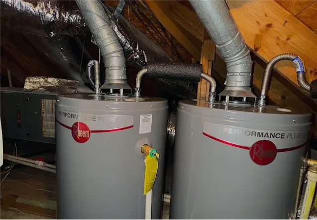 Dallas technician performing a new hot water heater installation in a residential home